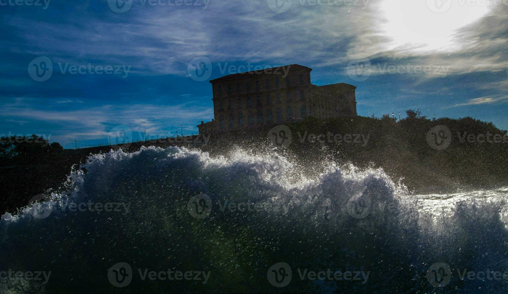 wave on the port of Marseille photo