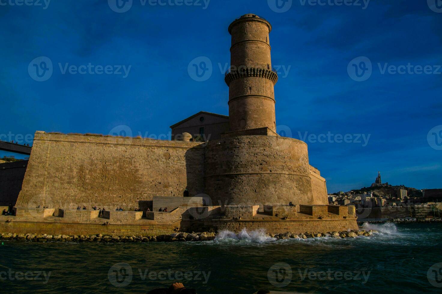 wave on the port of Marseille photo