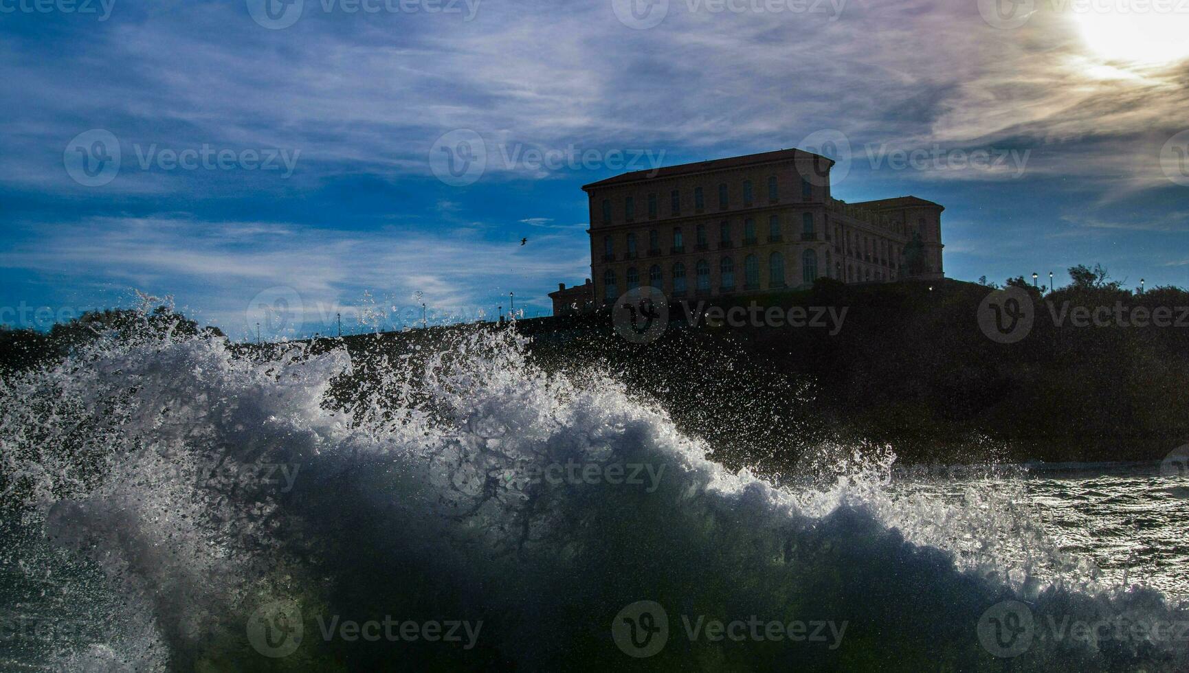 wave on the port of Marseille photo