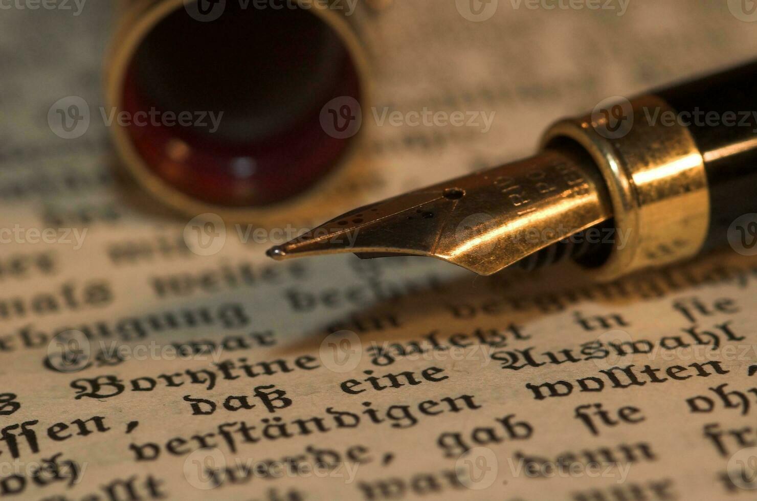 book and pen macro photo