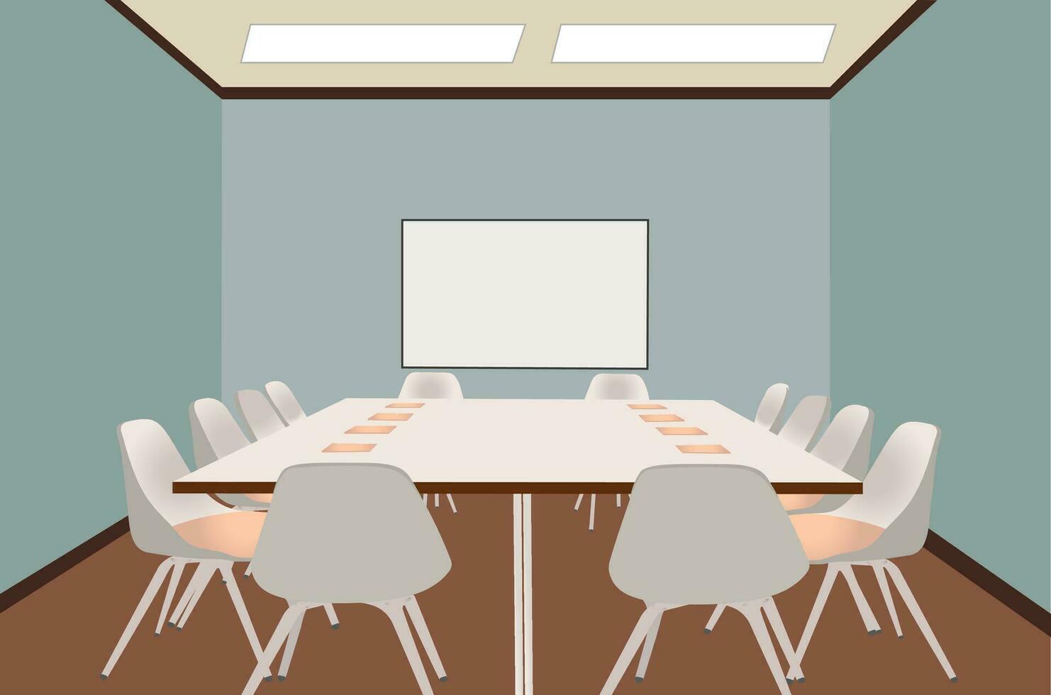 meeting room cartoon interior with empty office space vector