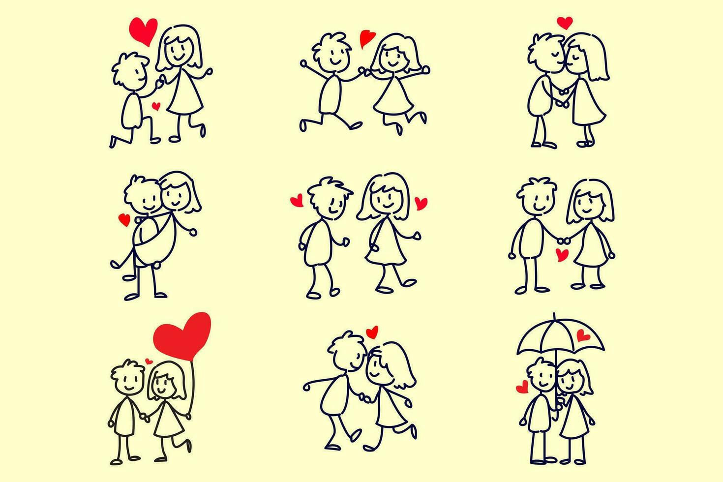 set of love icon, set of people, set of icons vector