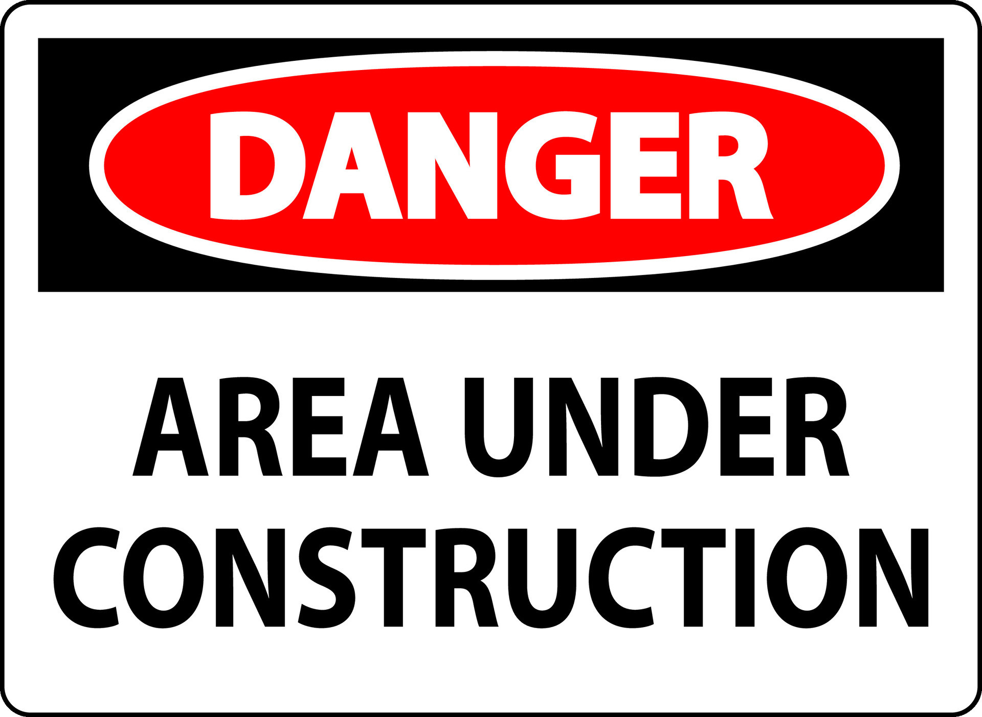 Danger Sign Area Under Construction 34745427 Vector Art at Vecteezy
