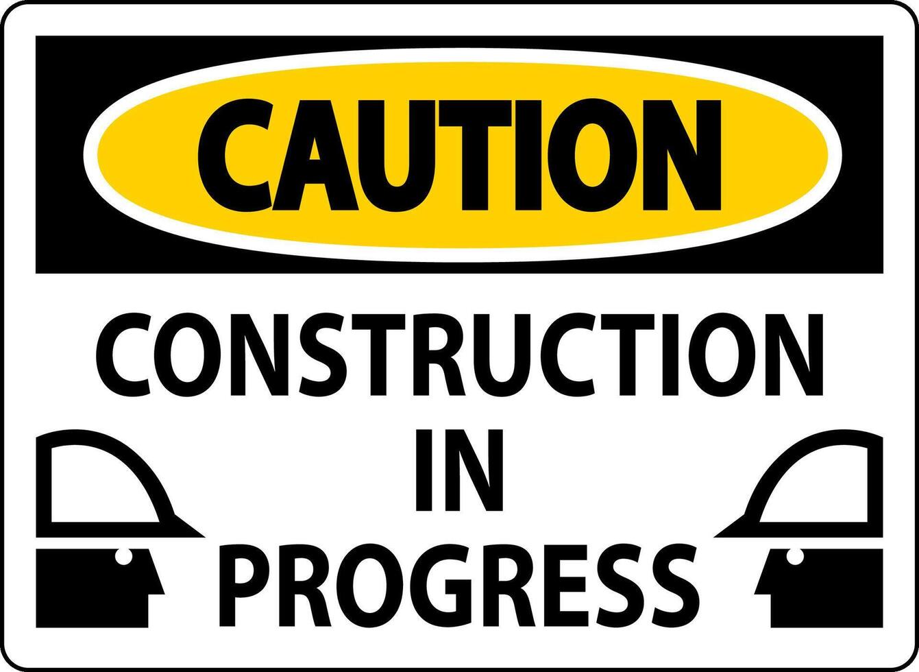 Caution Sign Construction In Progress vector