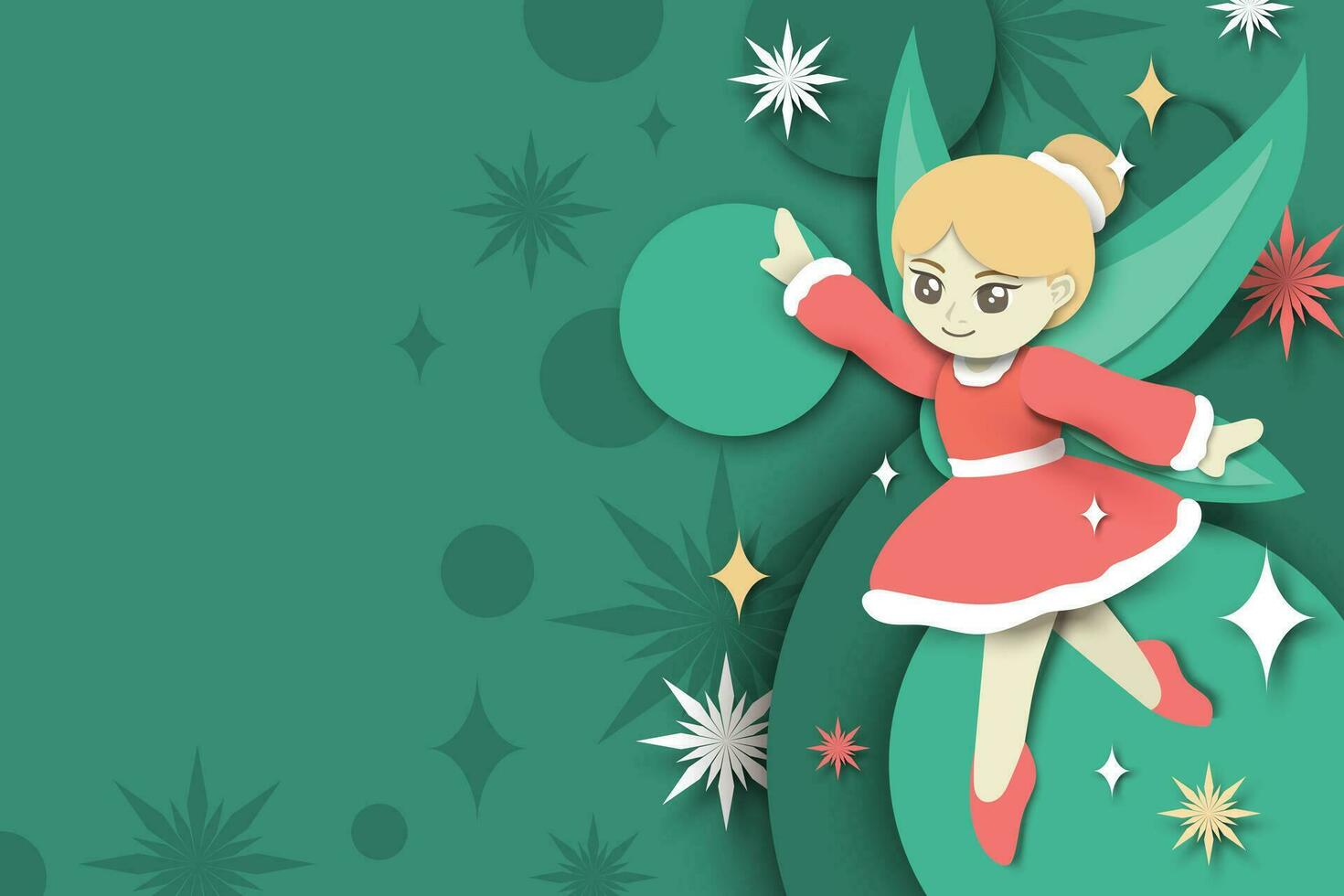 Christmas cute fairy card paper texture vector