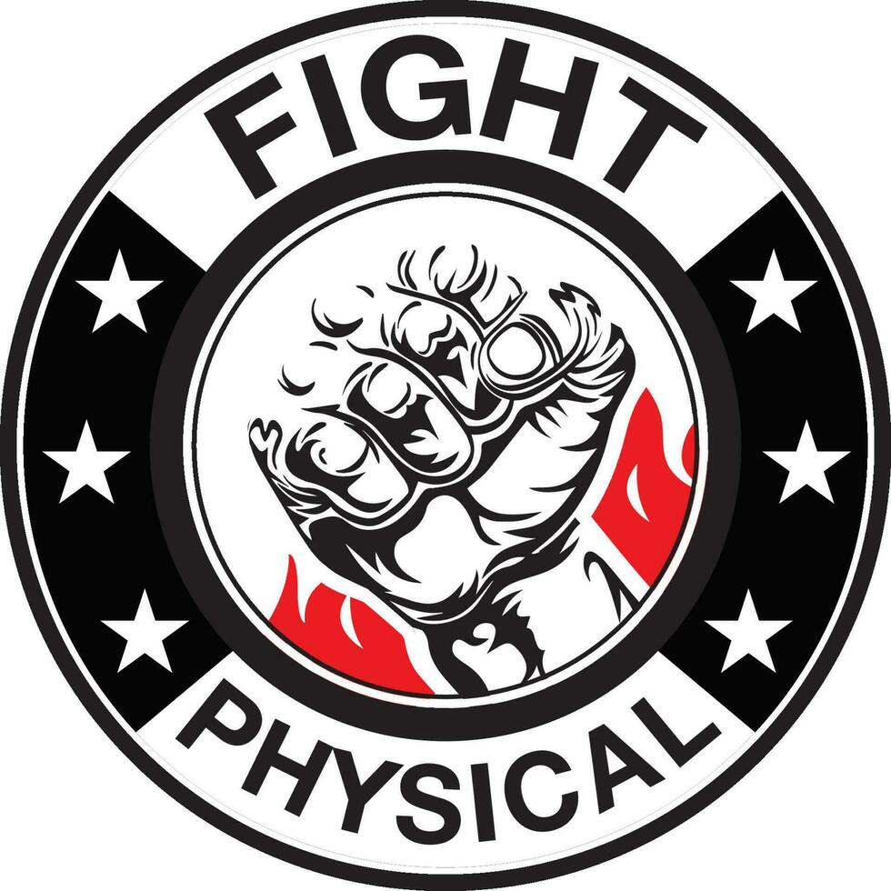 Fight Physical Martial arts Jiu-Jitsu logo design vector template