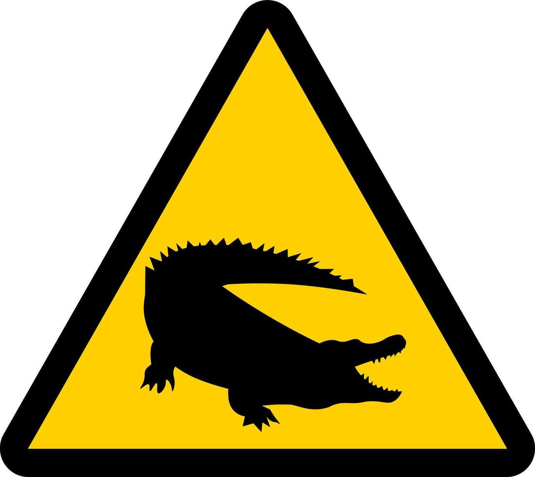 Alligator Sign, Alligator Area Sign vector
