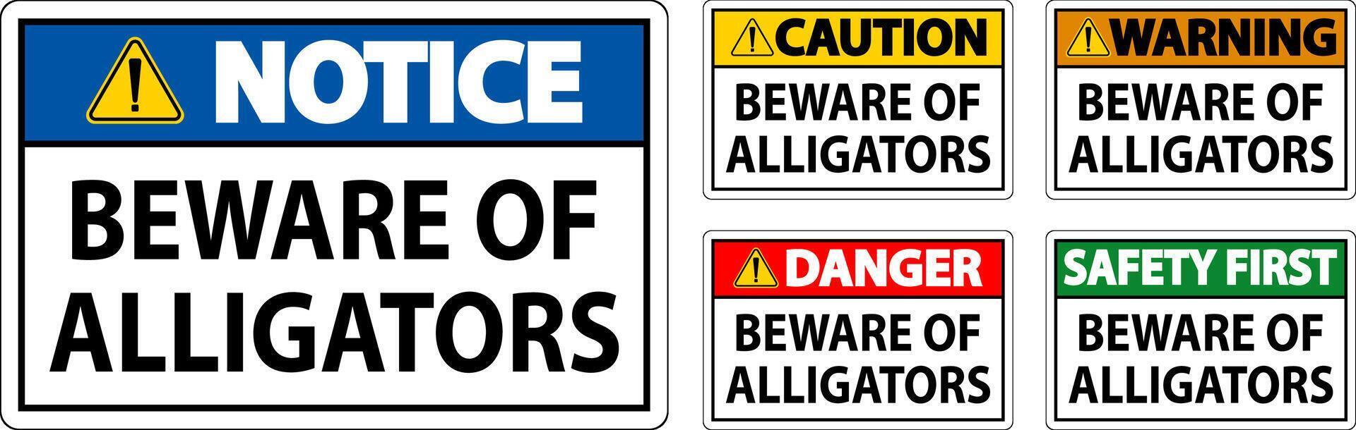 Danger Sign Beware Of Alligators vector