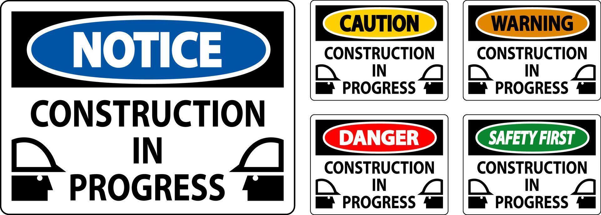 Caution Sign Construction In Progress vector