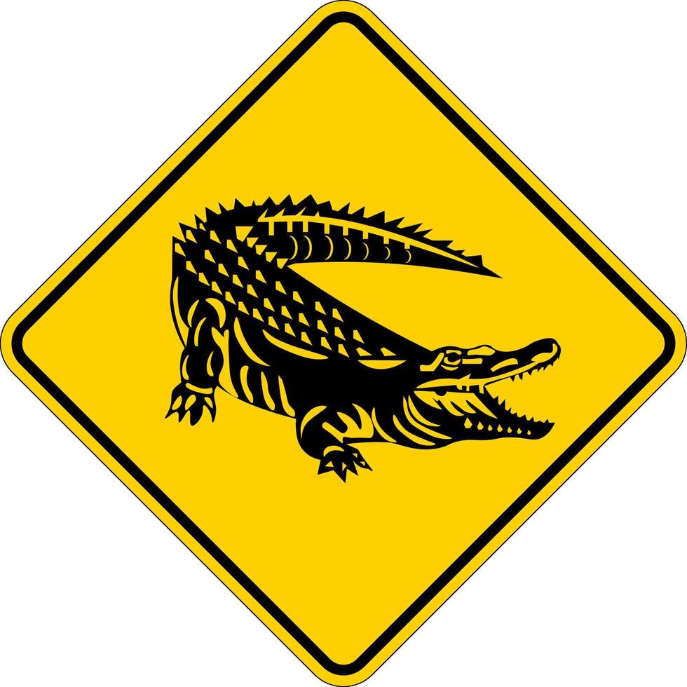 Alligator Sign, Alligator Area Sign vector