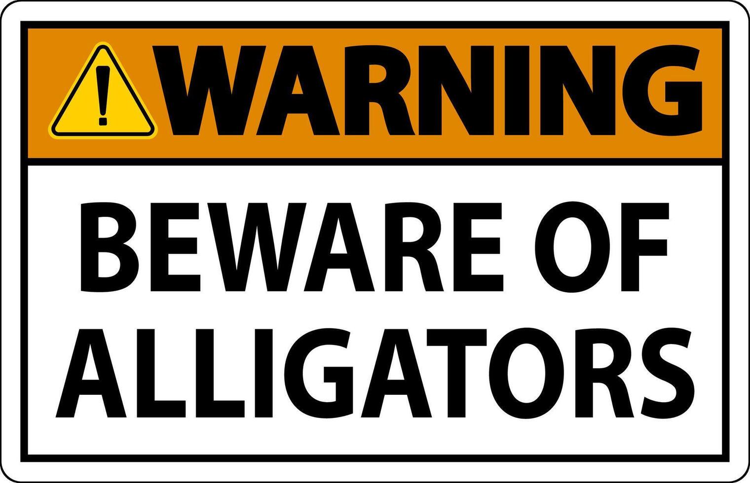 Warning Sign Beware Of Alligators vector