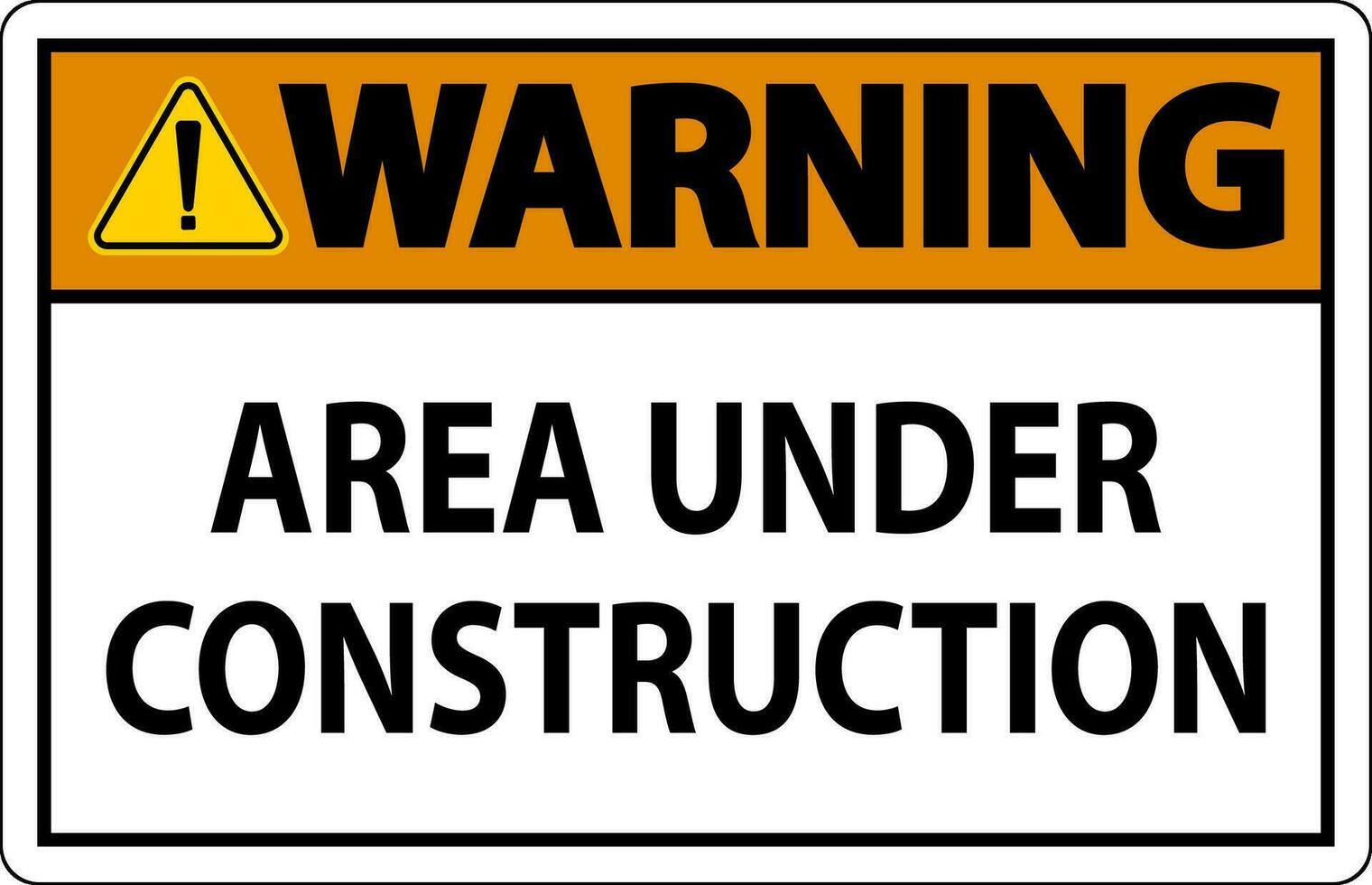 Warning Sign Area Under Construction vector