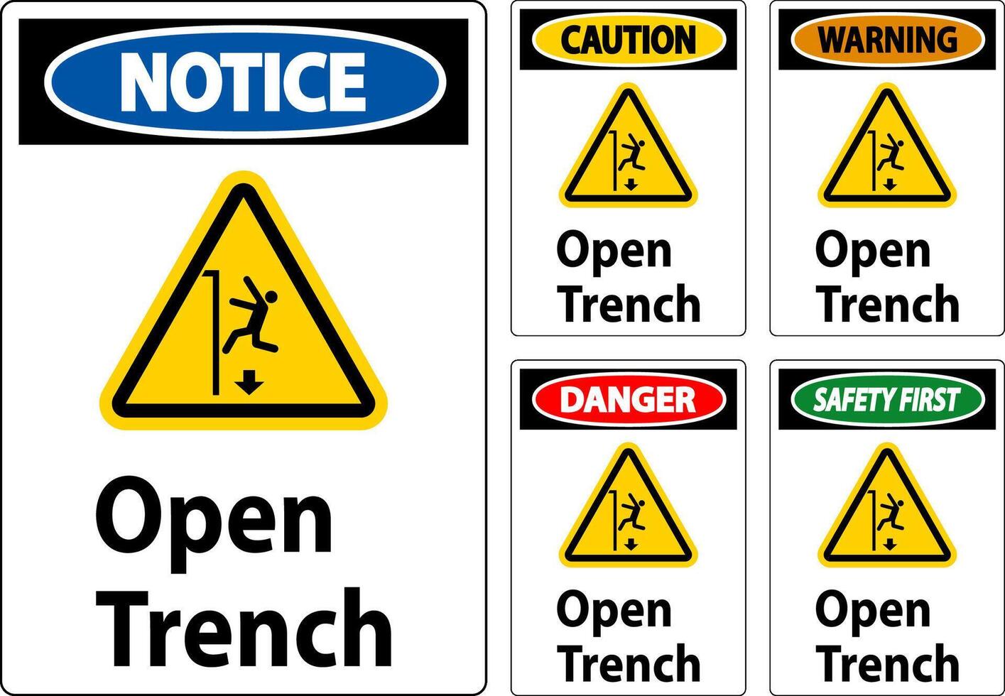 Danger Sign Open Trench vector