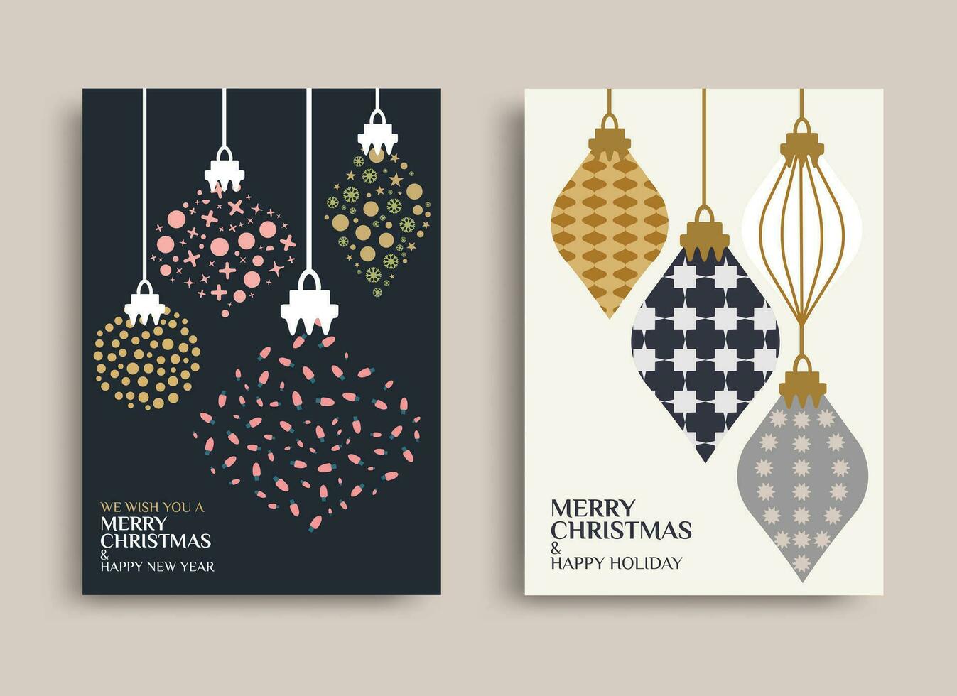Set of Christmas ornament. luxury on dark and light backgrounds, Vector illustration concepts for graphic and web design, social media banners, and marketing material.