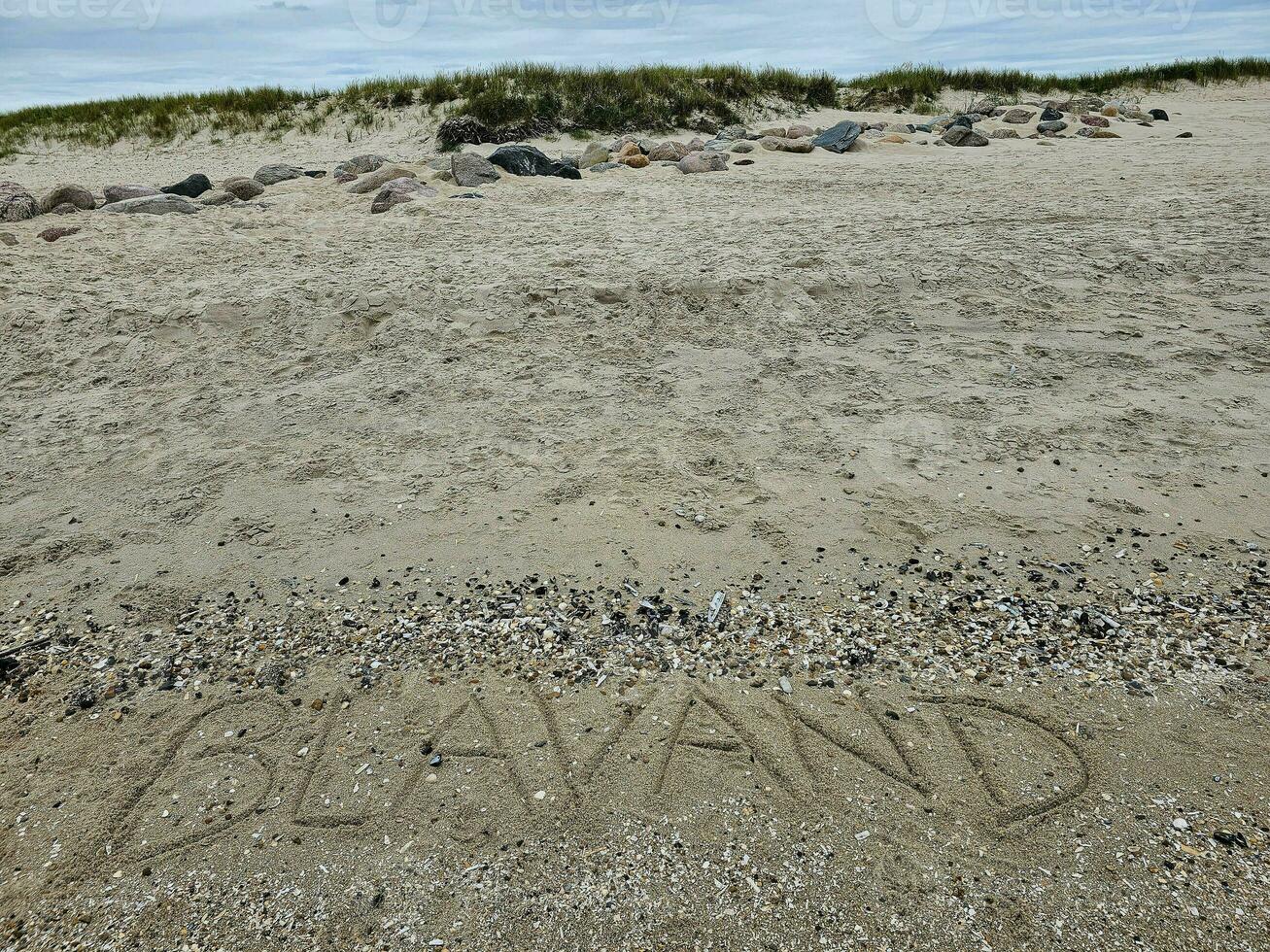 Impressions of the endless beach at the northern sea in Blavand Denmark photo