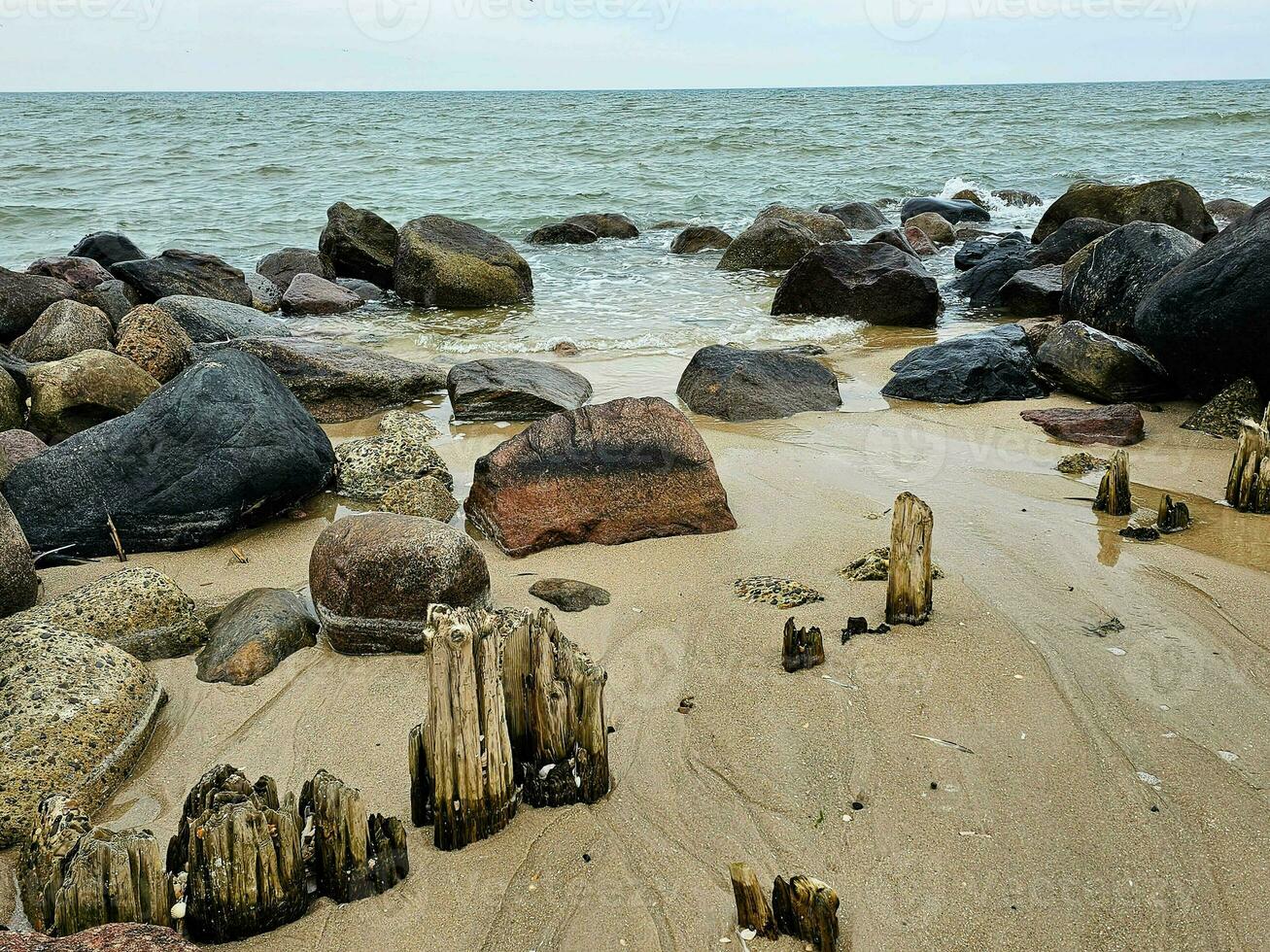 impresiones de el interminable playa a el del Norte mar en blavand Dinamarca foto