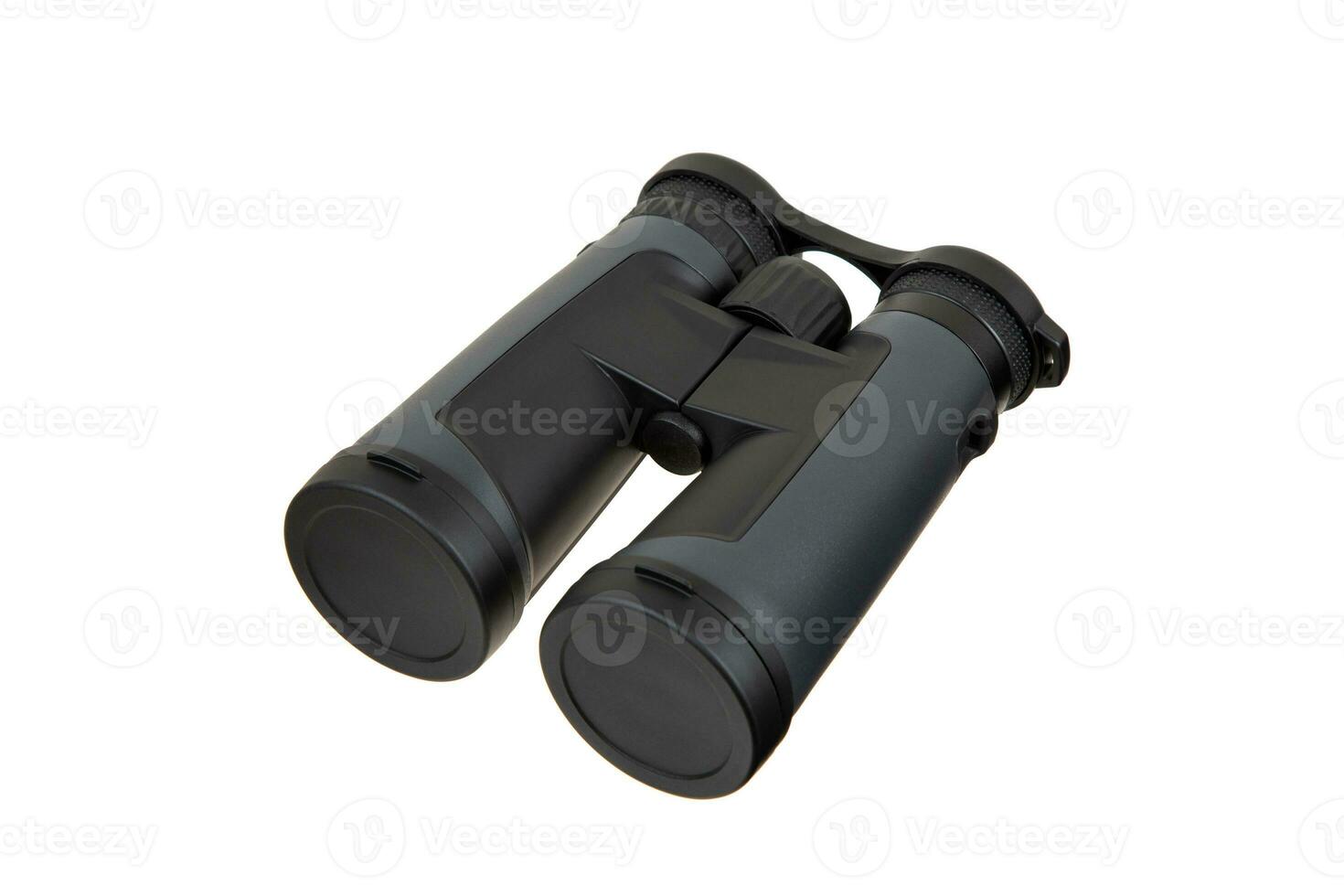 Modern binoculars. An optical instrument for observation at long distances. Isolate on a white back. photo