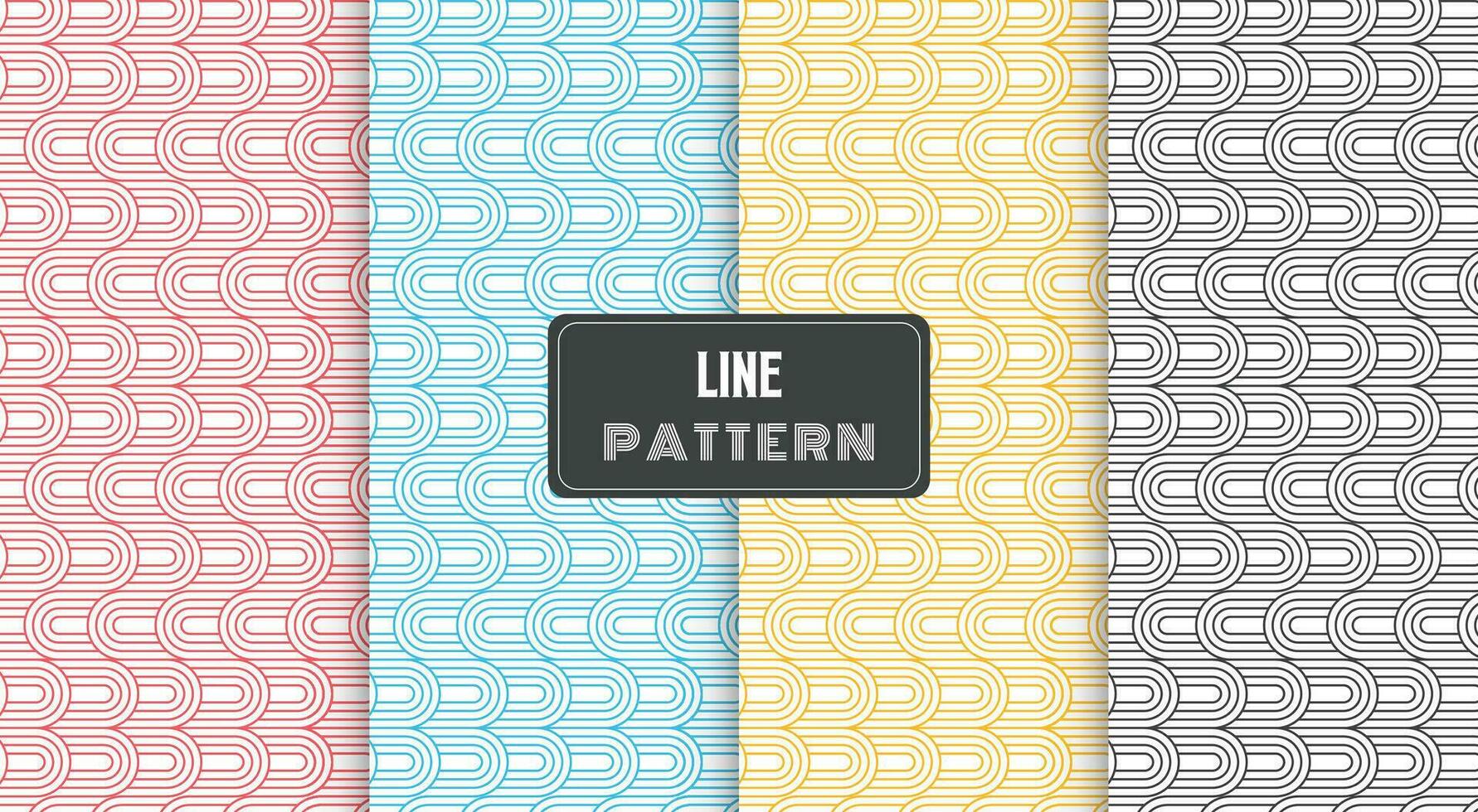 line circle wave traditional pattern vector