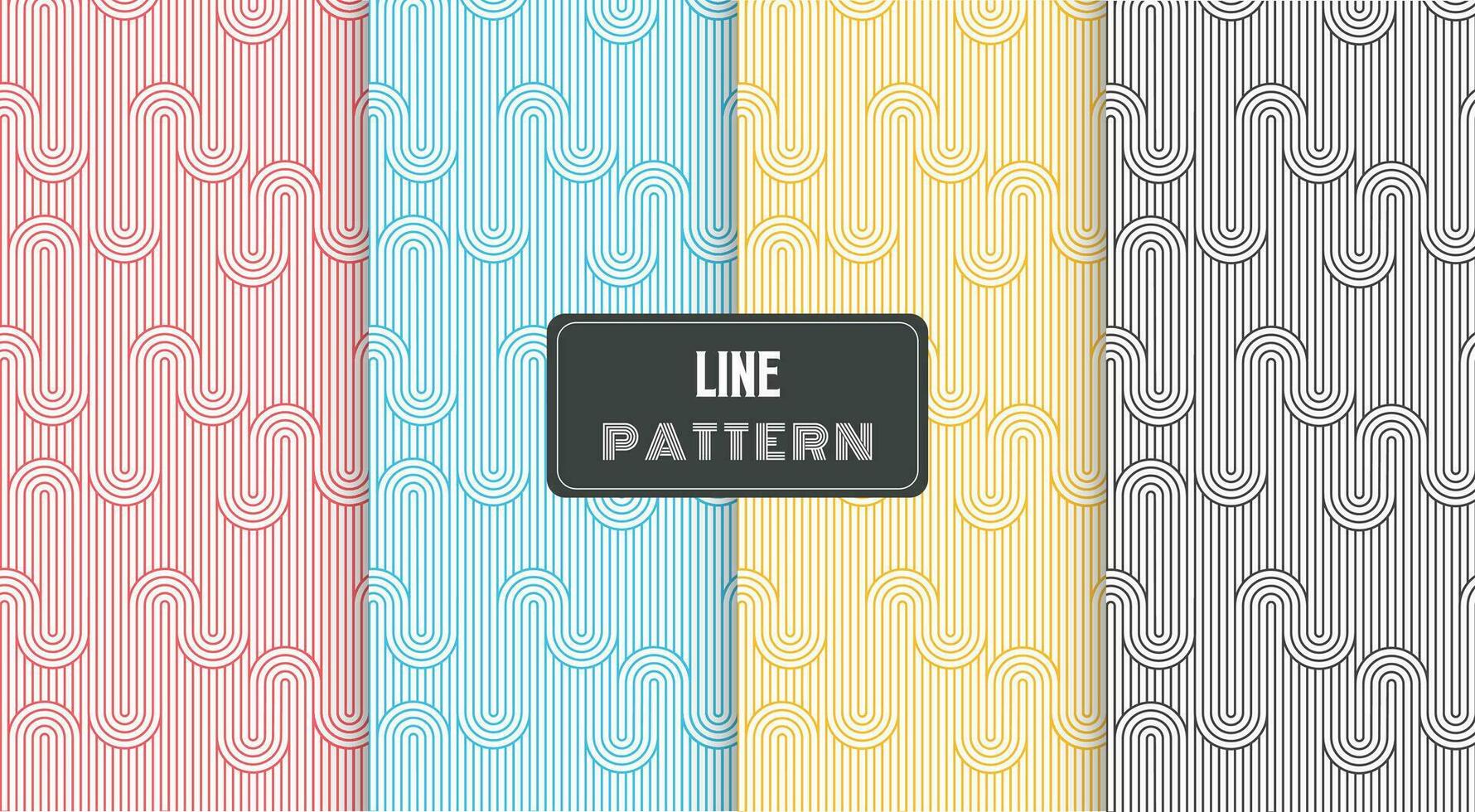 line circle wave traditional pattern vector