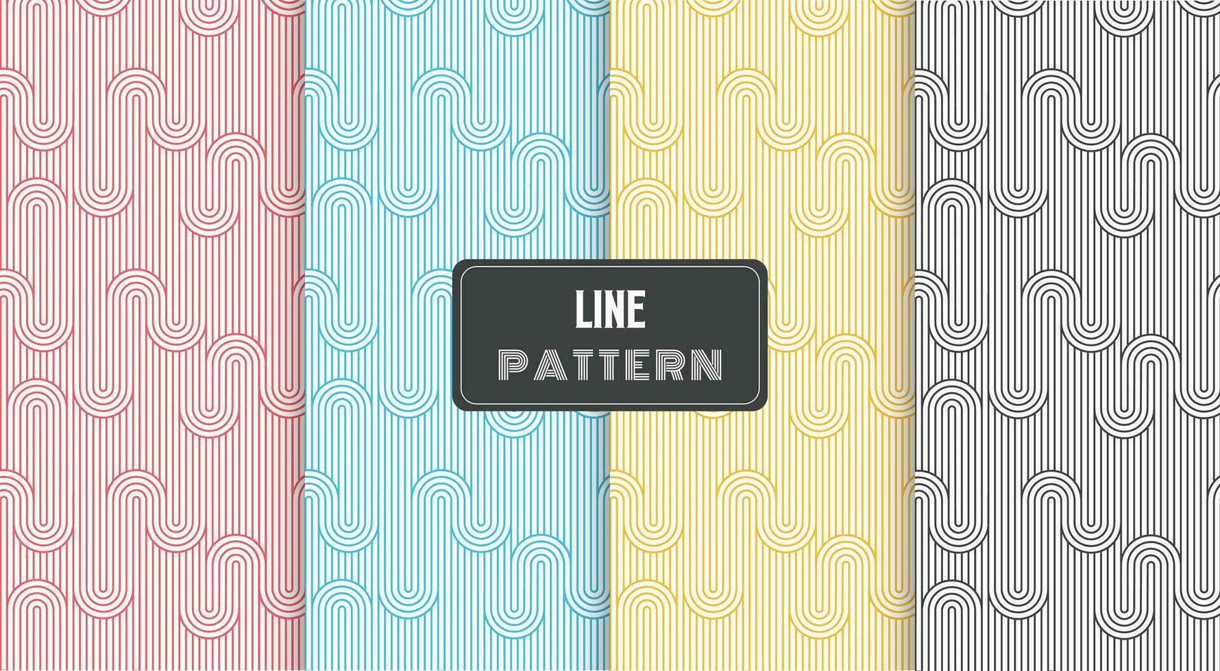 line circle wave traditional pattern vector