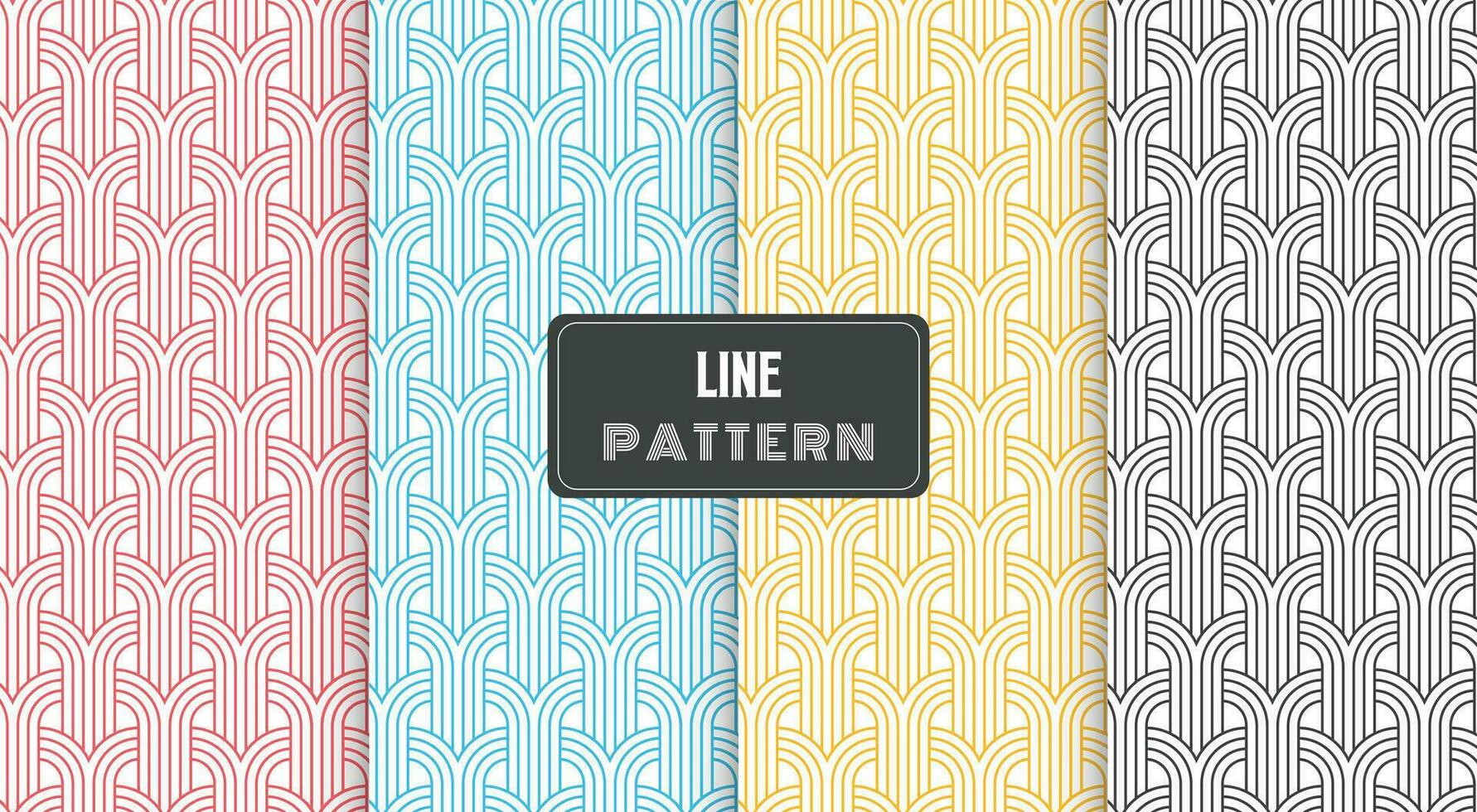 line circle wave traditional pattern vector