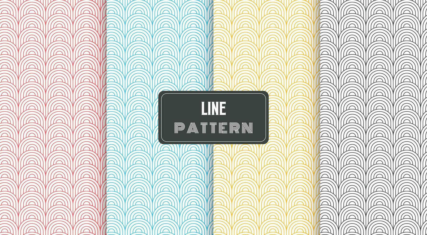 line circle wave traditional pattern vector