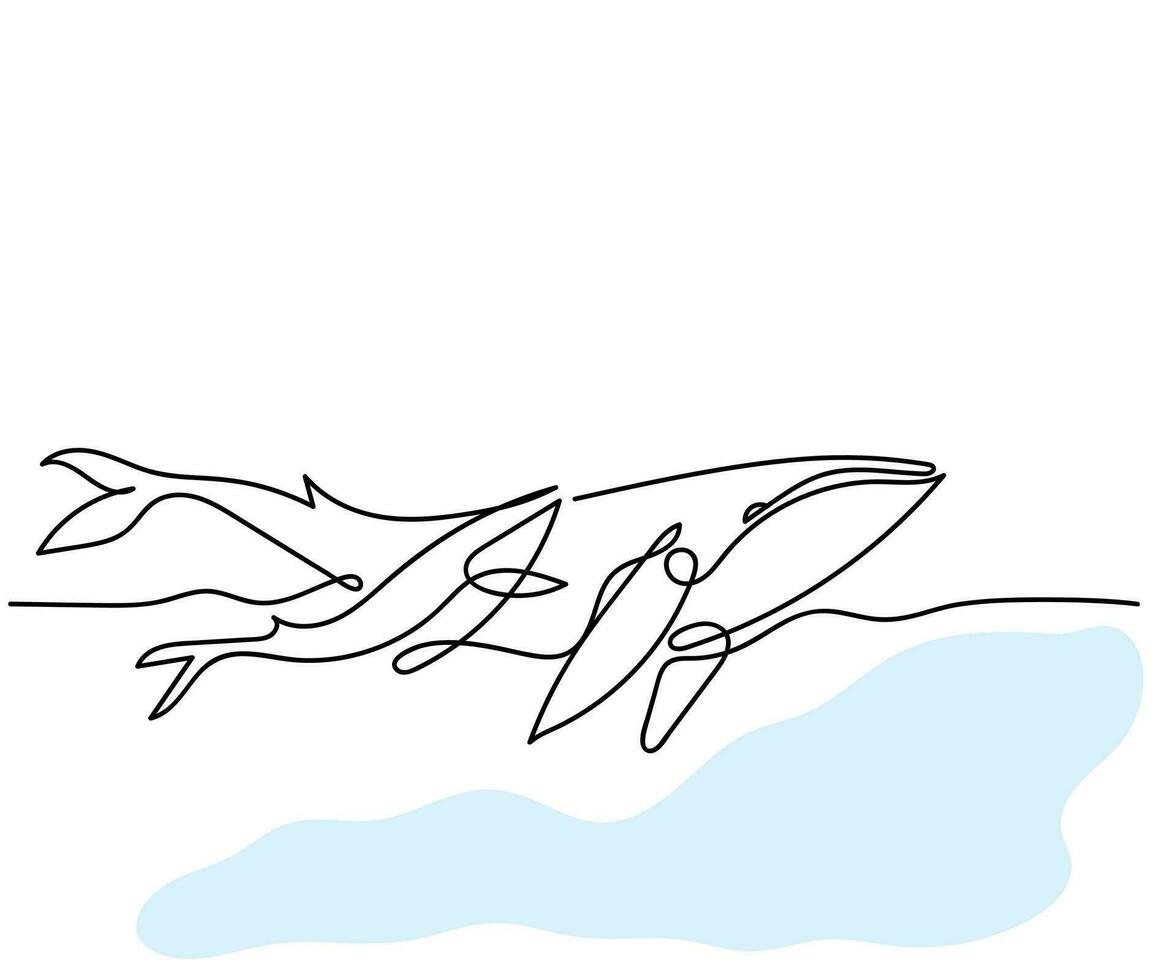 Line art of Humpback whale. February is Humpback whale awareness month vector