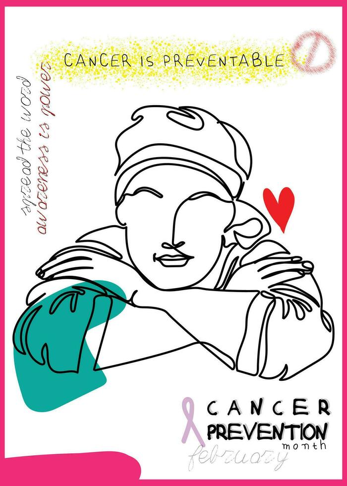 Cancer awareness month. Chemotherapy survivor vector