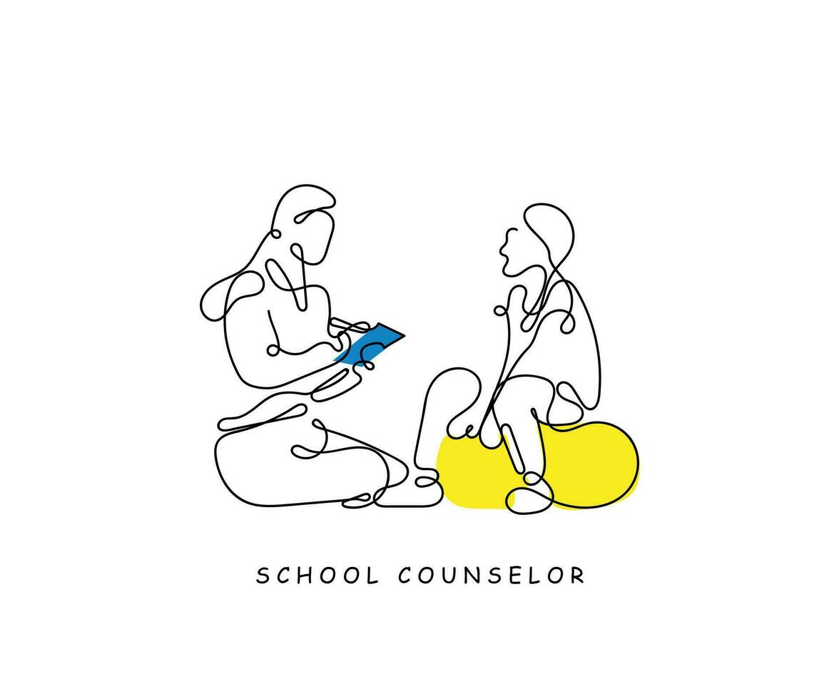 School counselor art. vector