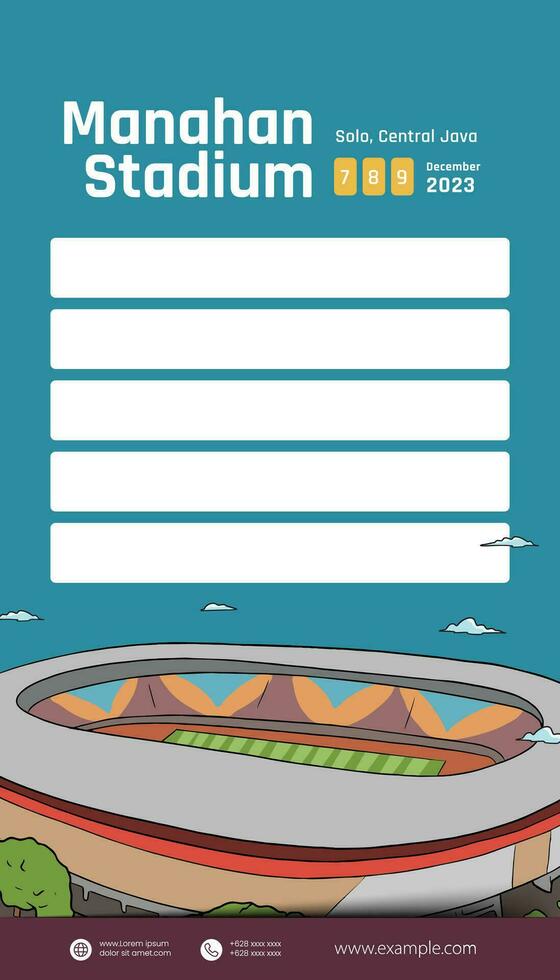 Social Media Post Idea Template with Indonesian illustration of Solo Culture Central Java vector