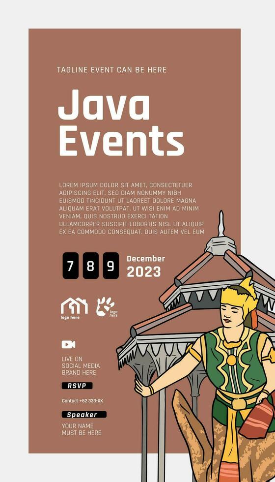 Surakarta Central Java design layout idea for social media or event background vector