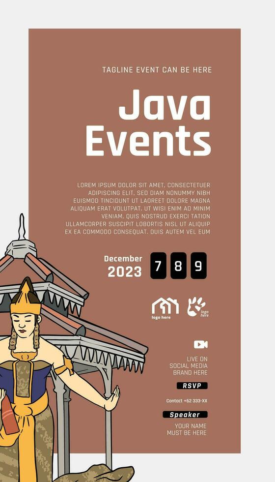 surakarta central Java diseño diseño idea para social medios de comunicación o evento antecedentes vector