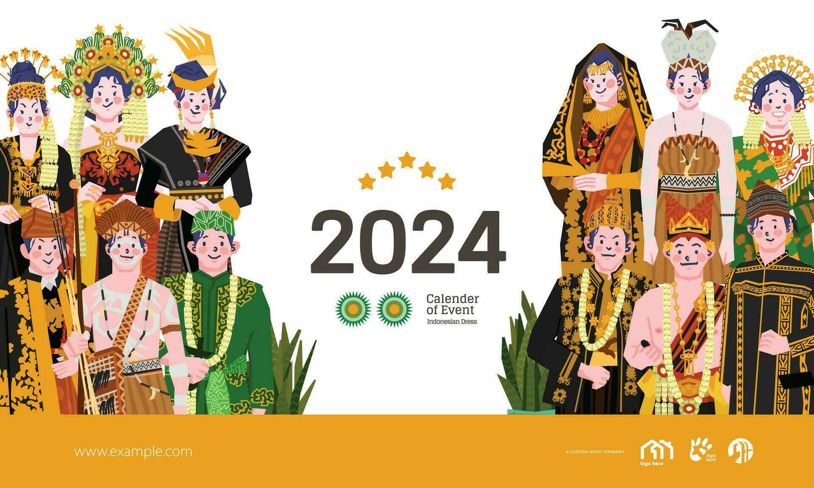 Indonesia mensual calendario con nacional fiesta modelo diseño editable texto vector