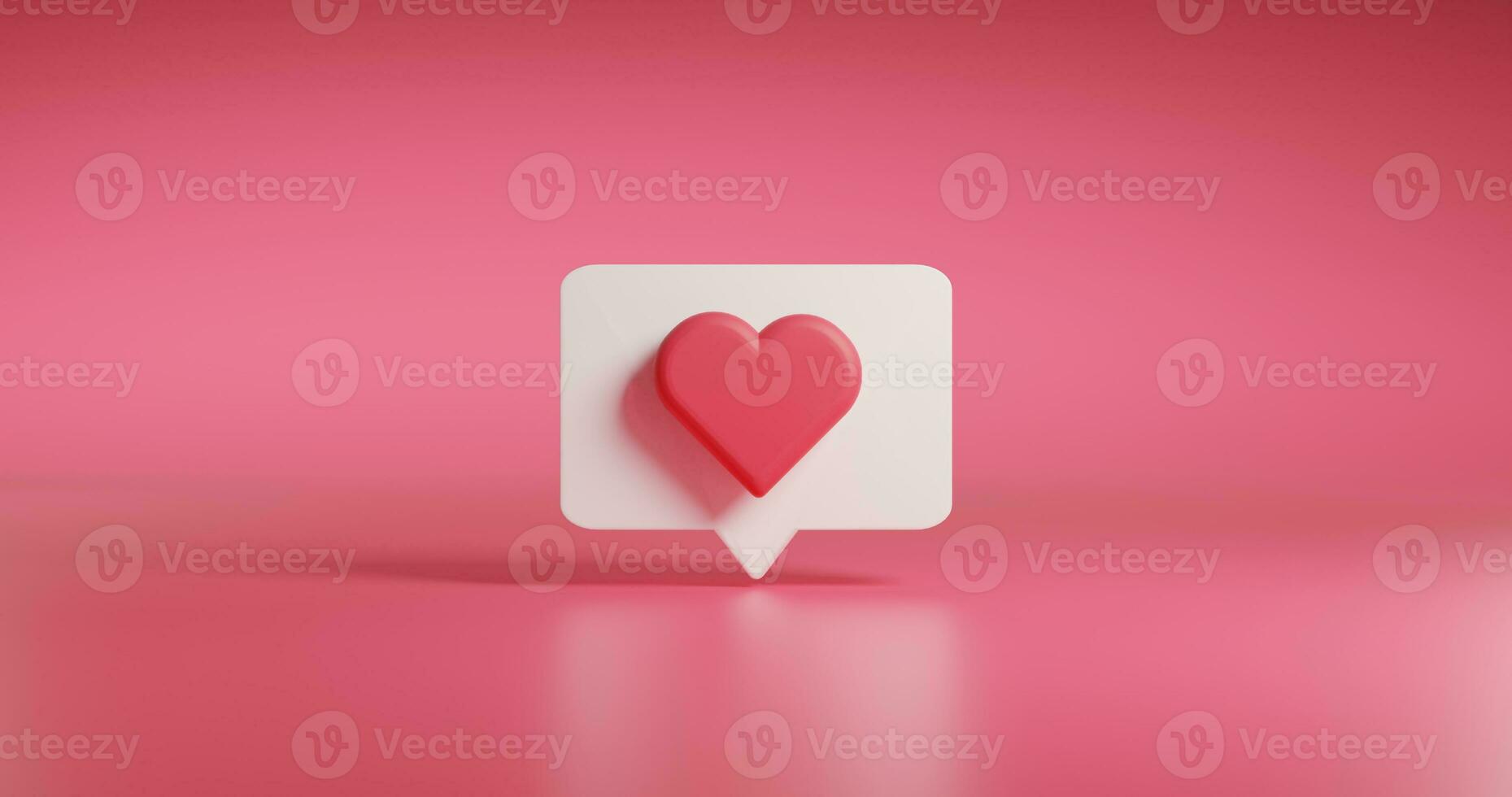 3d social media render heart love bubble illustration photo