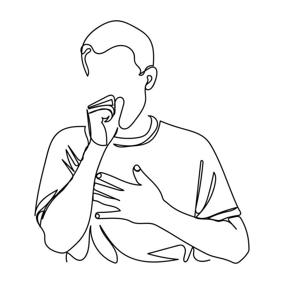People coughing due to lungs infection. vector