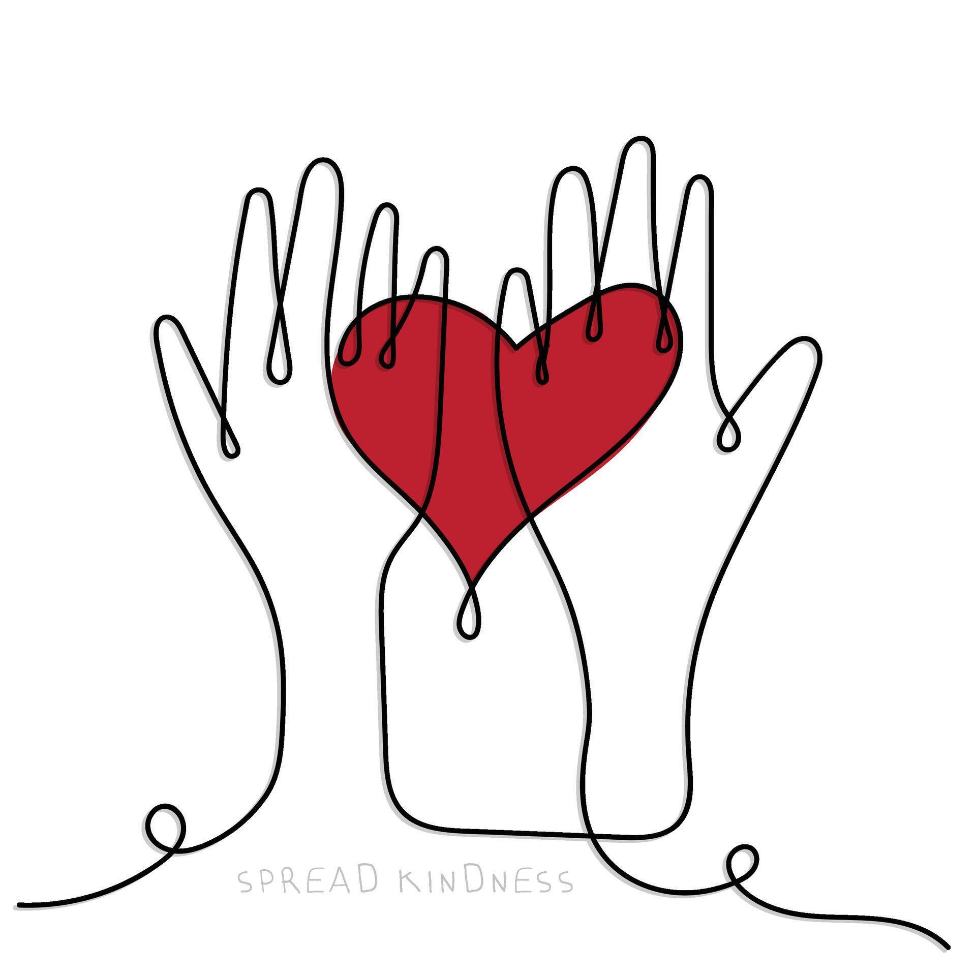 line art vector of heart enclosed in hands. Care and empathy concept. 34746816 Vector Art at