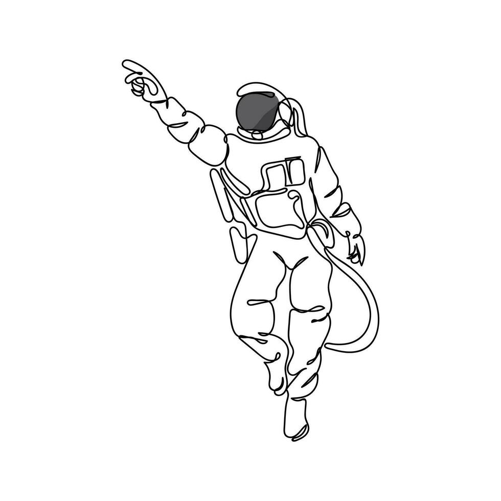 astronautas línea Arte vector. internacional día de humano espacio vuelo. vector