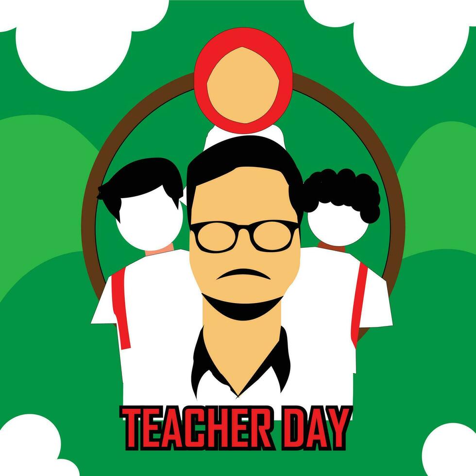 profesores día 2023, verde, vector ilustración