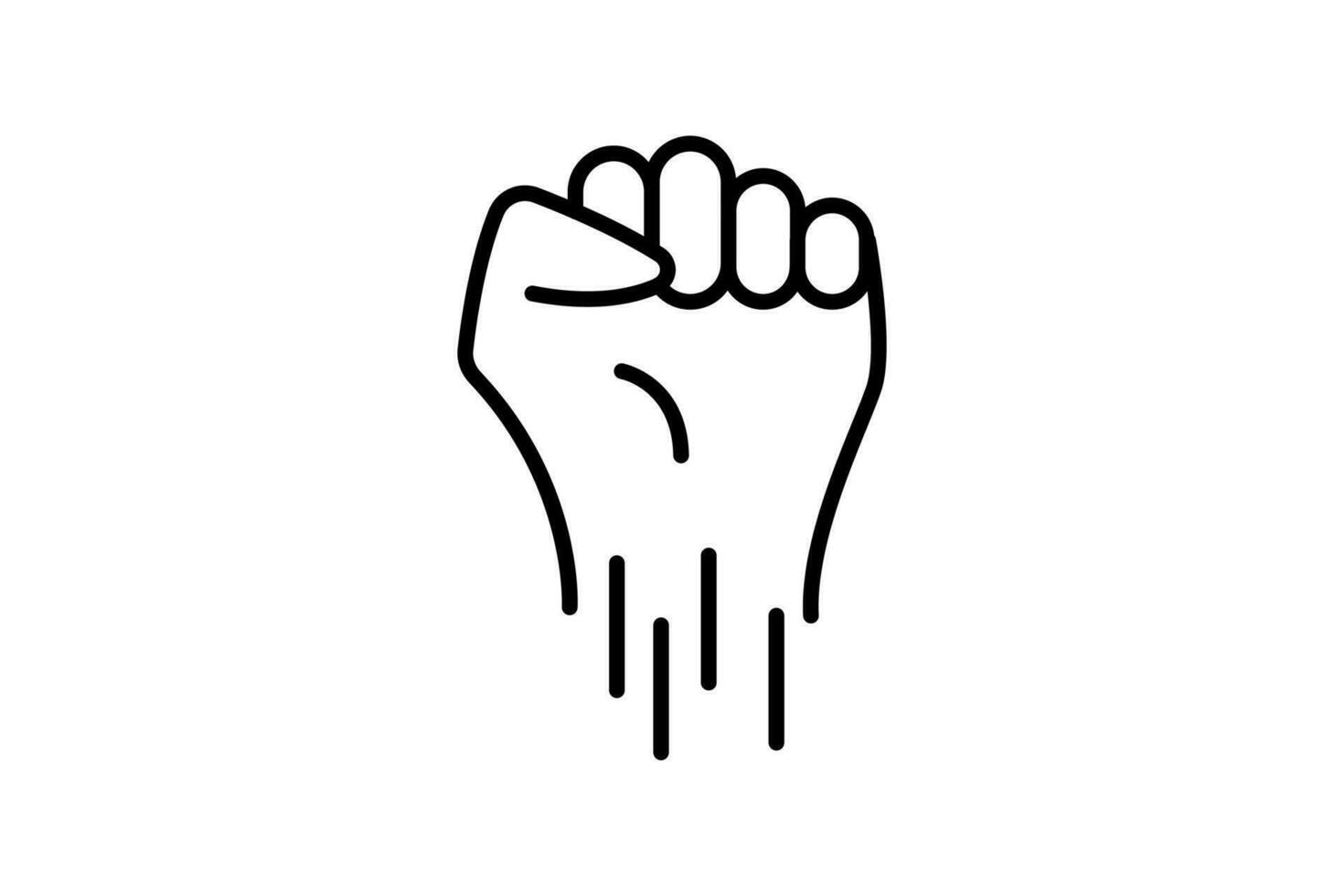 courage icon. hands clenched.  icon related to core values. line icon style. simple vector design editable
