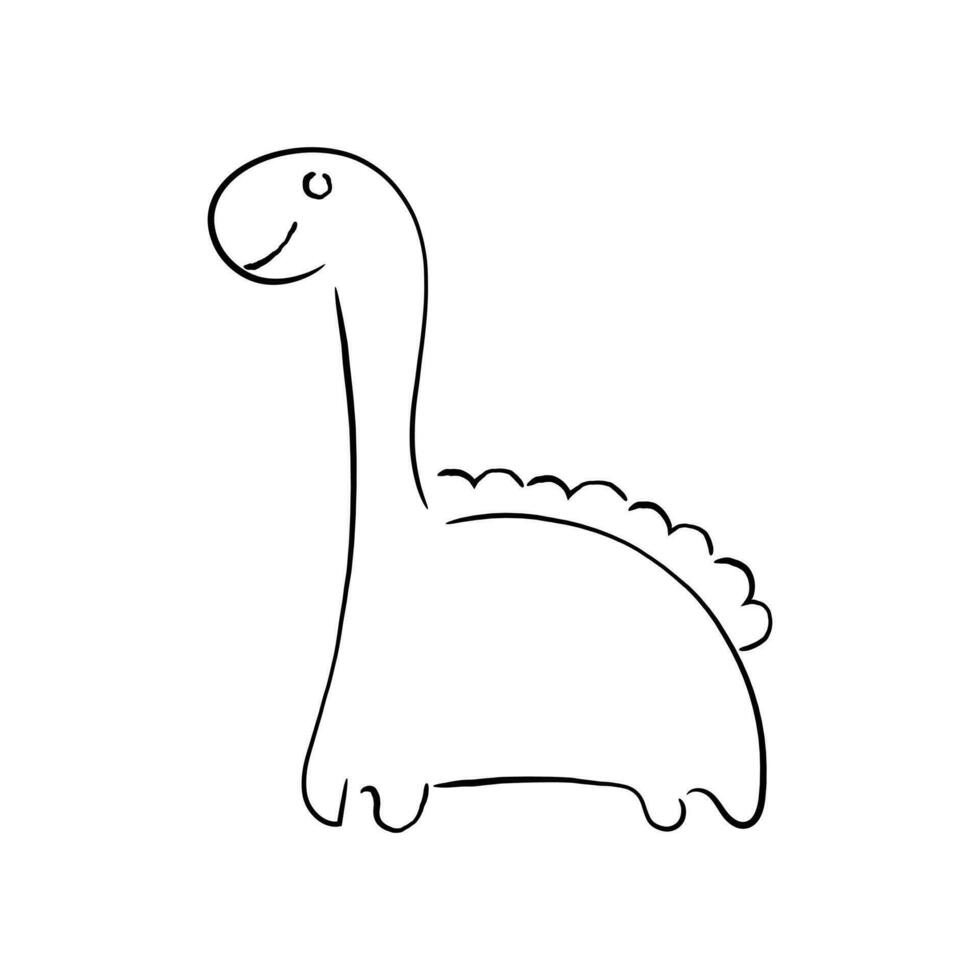 Hand drawn lline art vector of dinosaur.