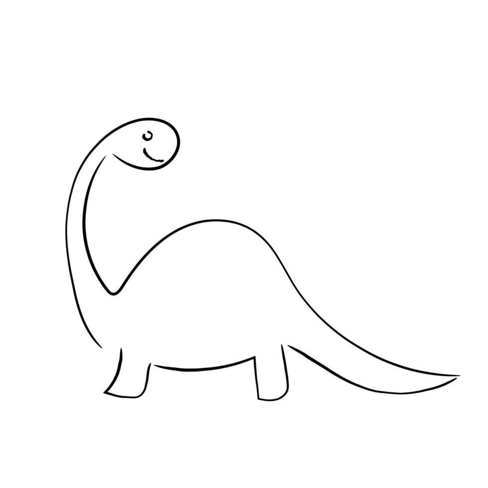 Hand drawn lline art vector of dinosaur.