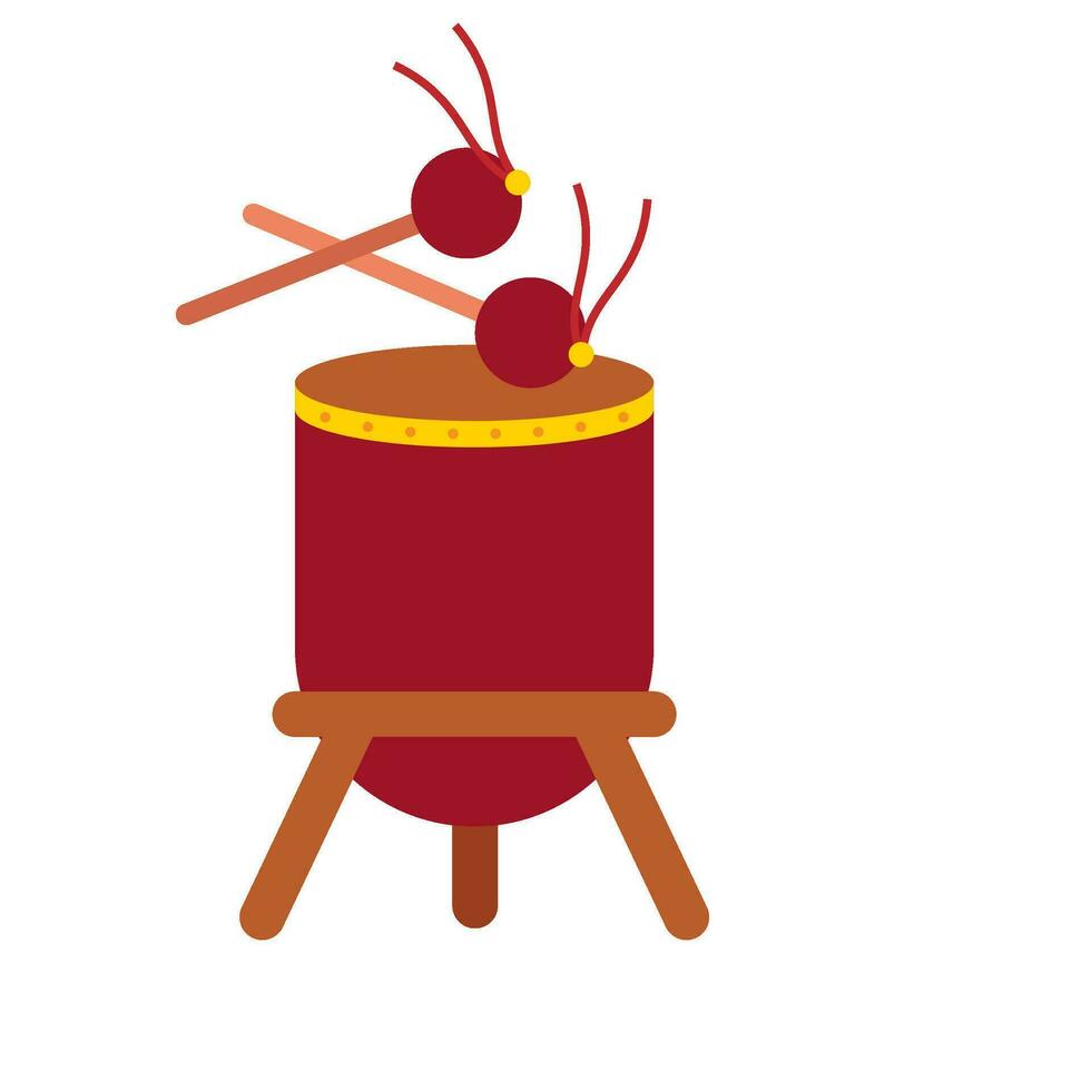 Flat illustration of symbols and chinese new year vector