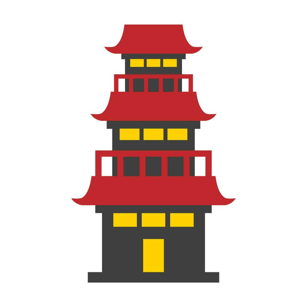 Flat illustration of symbols and chinese new year vector
