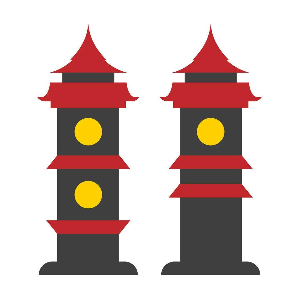 Flat illustration of symbols and chinese new year vector