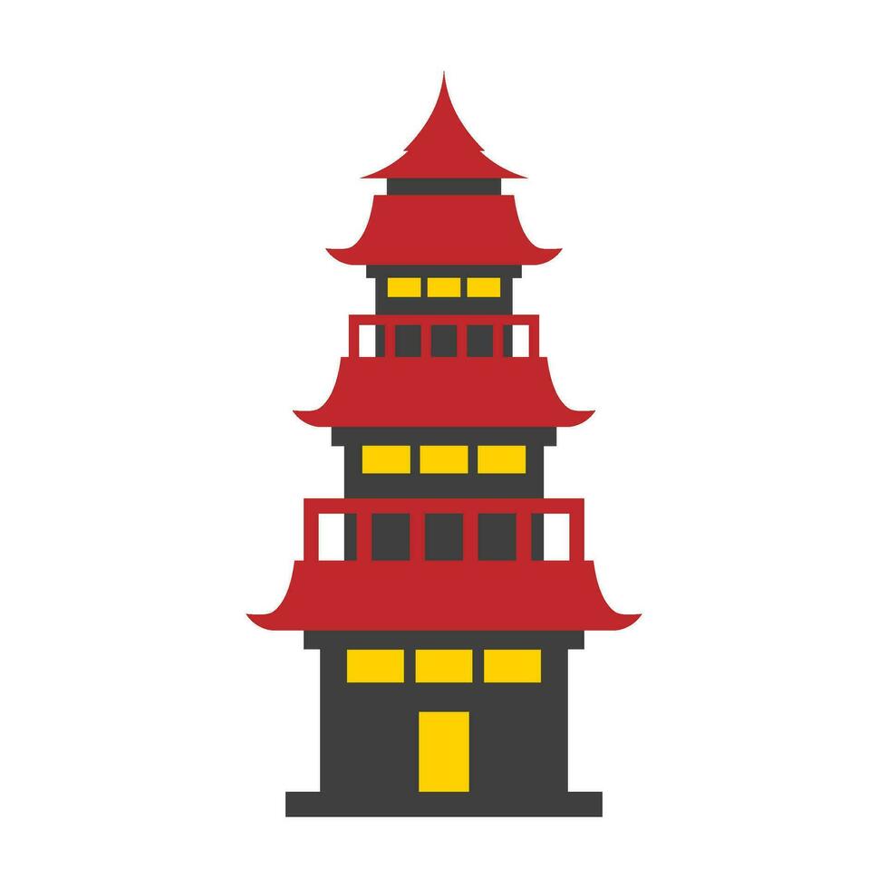Flat illustration of symbols and chinese new year vector