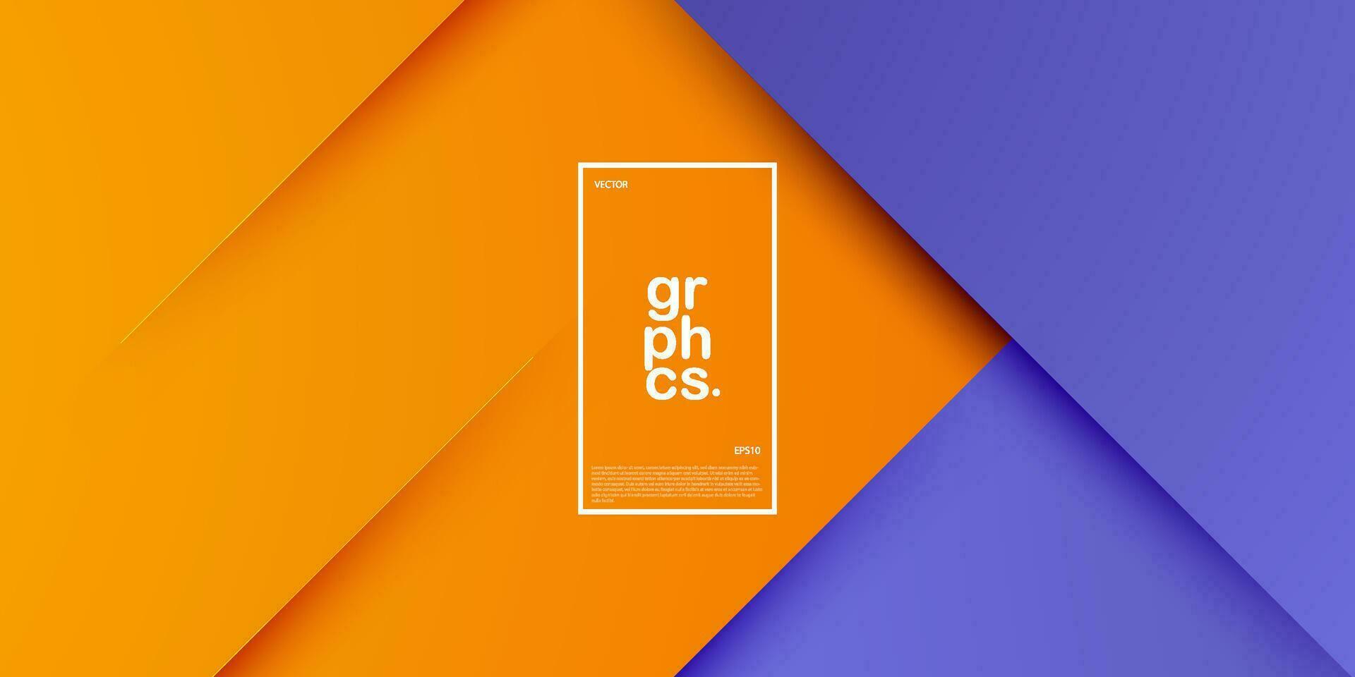 Abstract square overlap background for card graphics design. Orange and purple background elements. Eps10 vector