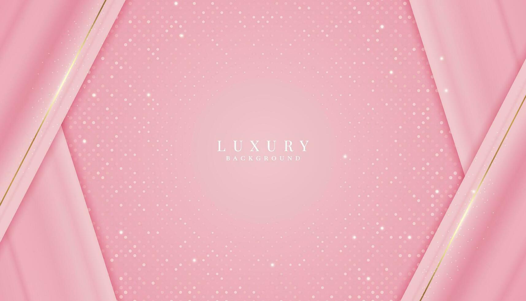 Luxurious pink background with sparkling gold and glitter. modern elegant abstract background vector