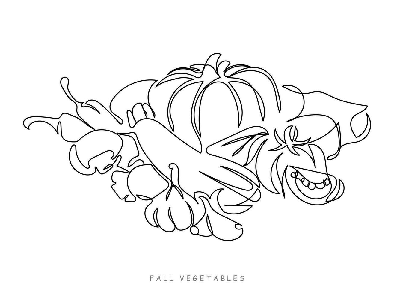 Vegetable continuous line art. Autumn festival and fall harvest concept vector