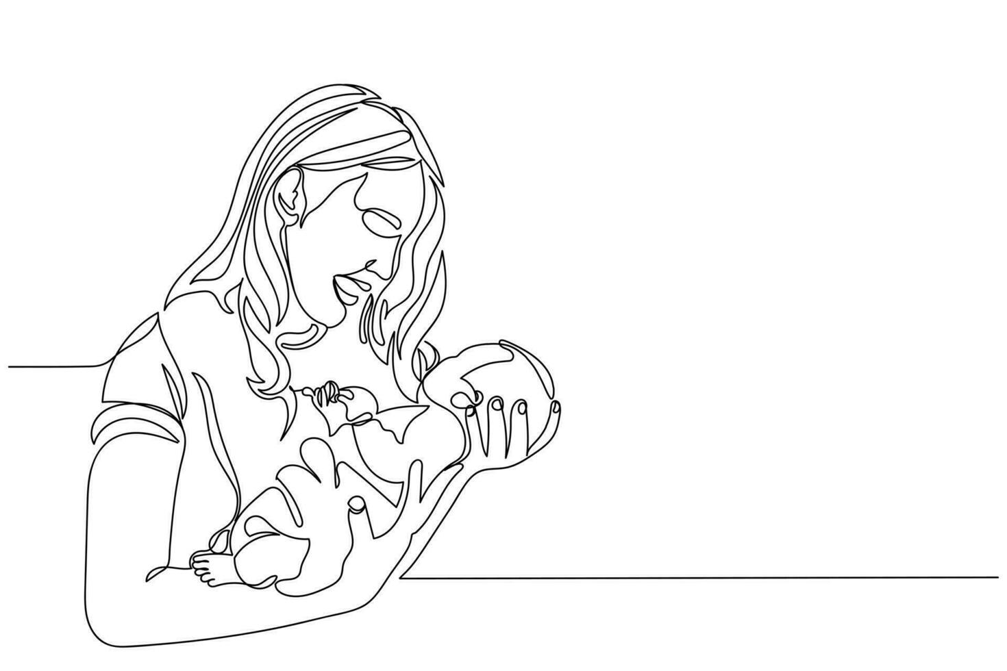 parenthood concept. Infant protection day line art. vector