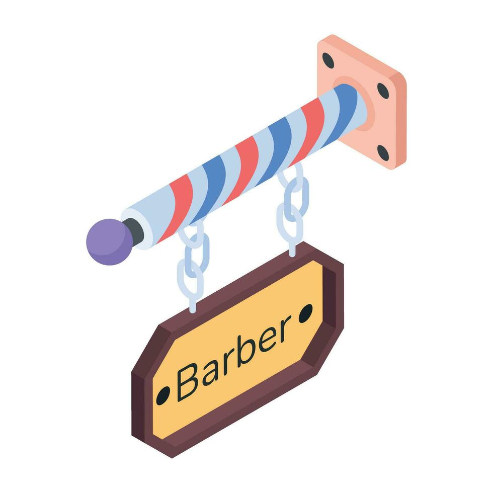 Barber Accessories Isometric Icon vector